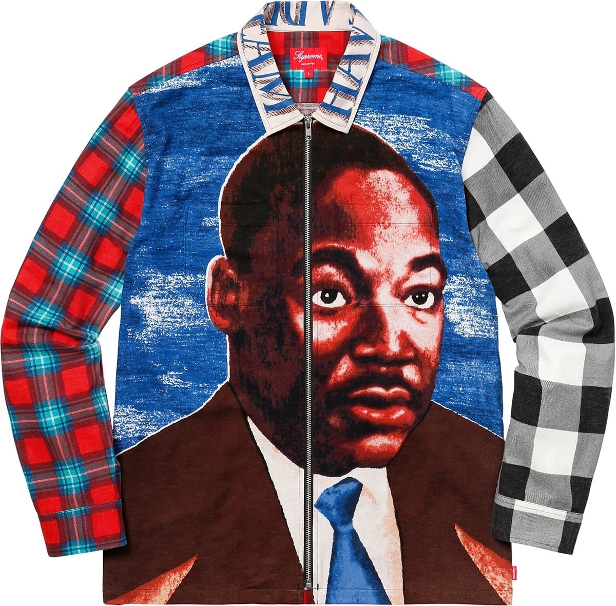 MLK Zip Up Flannel Shirt